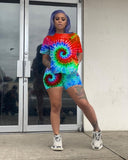 2019 hot selling Summer Print Set Connector Trend Print Short Sleeve Shorts two suit for lady